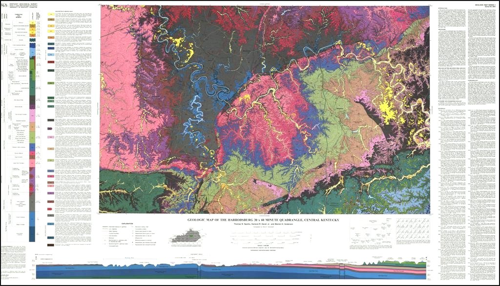 1100000 Scale Geological Map Series Kentucky Geological Survey 6925