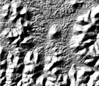 Shaded relief map of Big Hill area