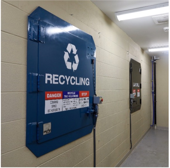 indoor compactors inside of a residence hall at University of Kentucky