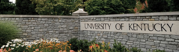 University of Kentucky stone wall entryway