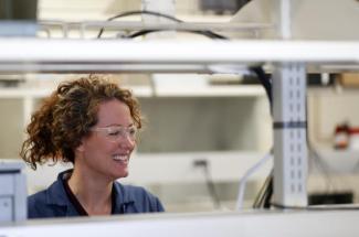 Ashley Morris, Ph.D., is a principal research engineer at CAER and part of the Carbon Materials Research Group. Photo by Mark Mahan 