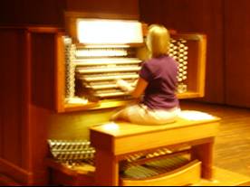 Student at the organ console.