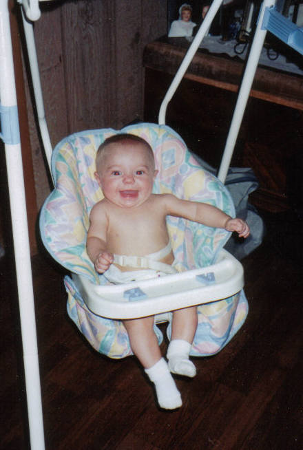 Laney in her swing (June 2000)