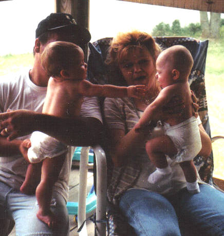 Cindy with Delaney and Johnny with Megan (June 2000)